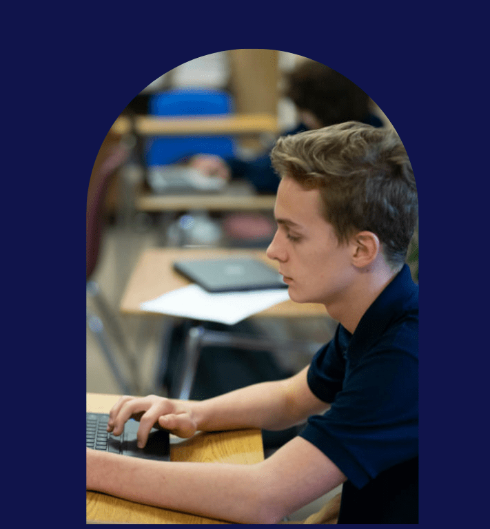 HS Student on Computer